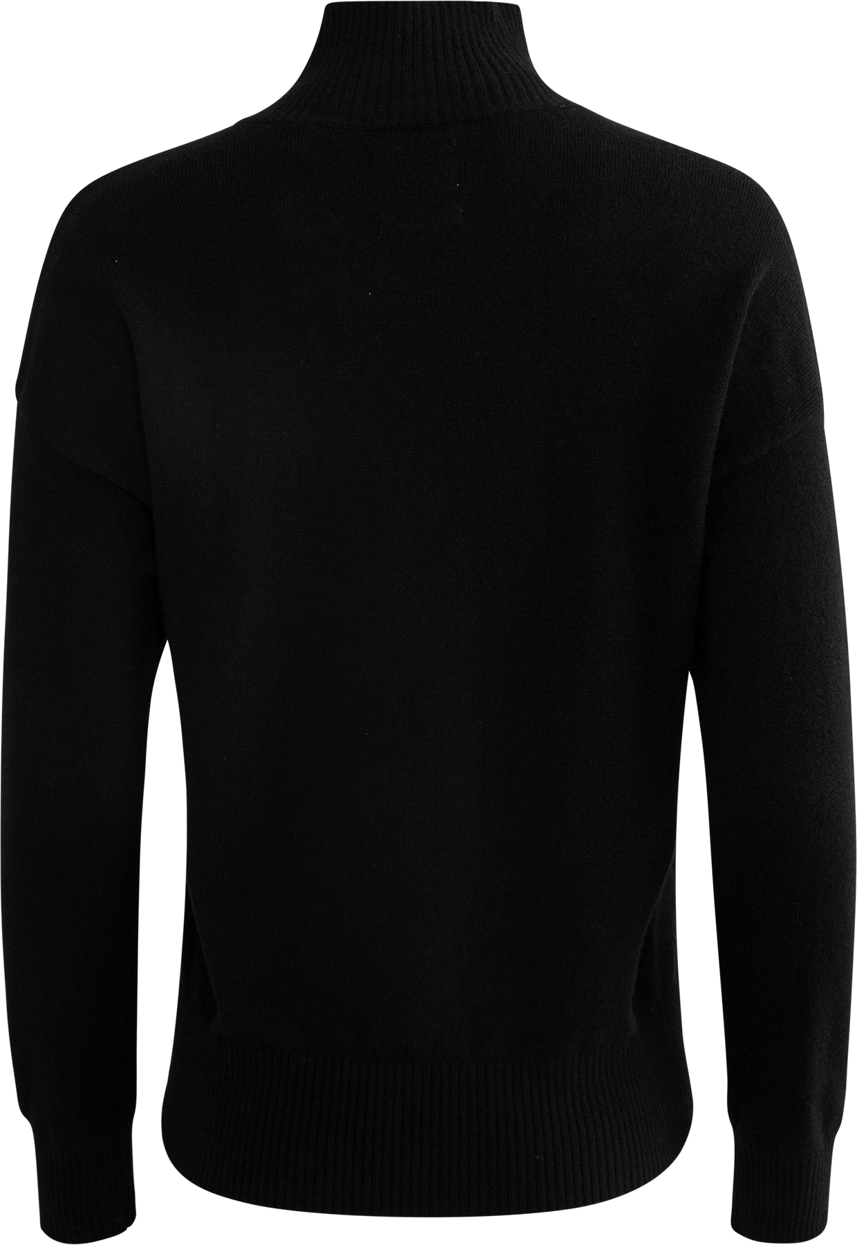 Superfine Lambswool Stand Collar - Black