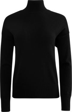 Superfine Lambswool Stand Collar - Black