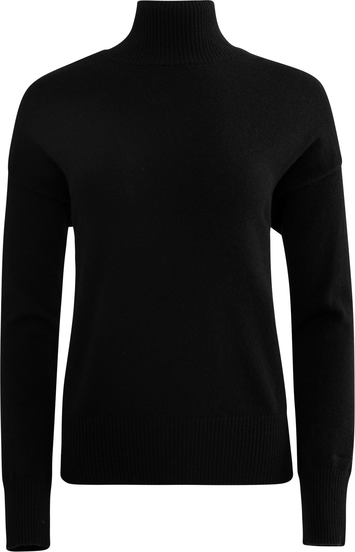 Superfine Lambswool Stand Collar - Black