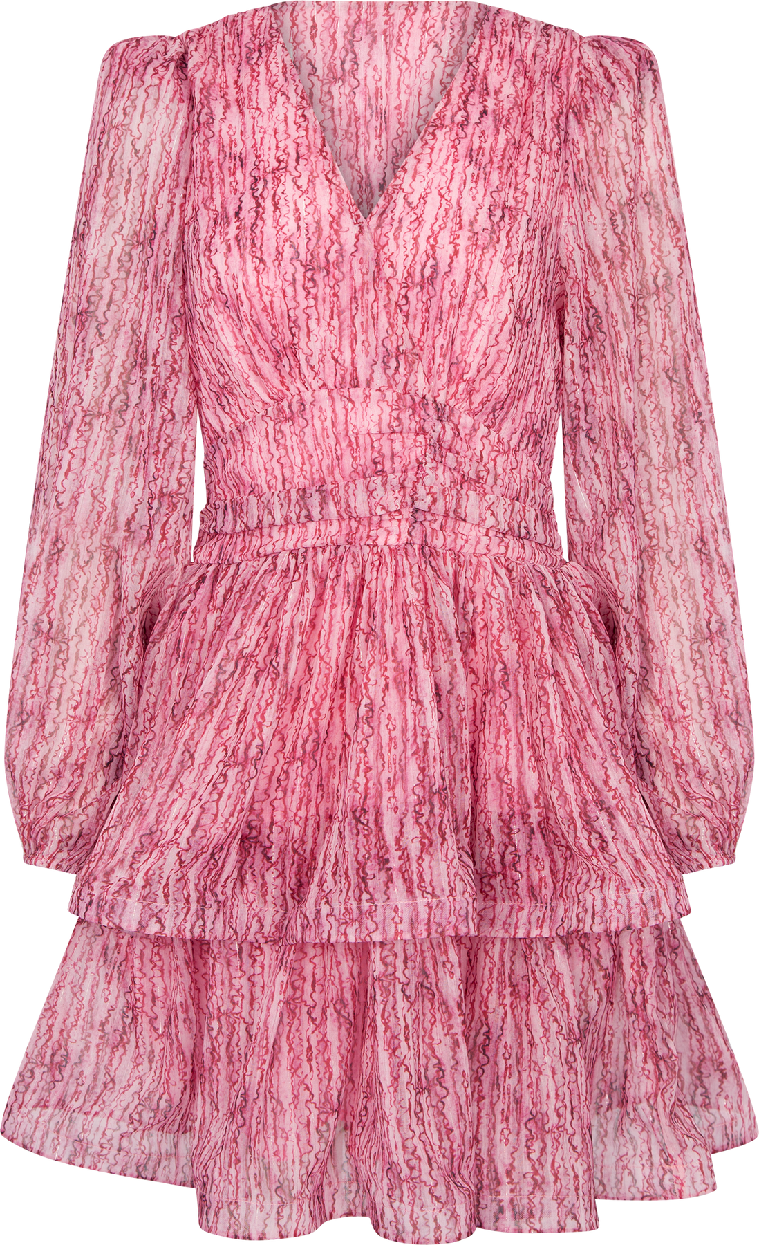 Jade Wave Blurry Stripe Klänning - Blurry Pink Lurex Stripe