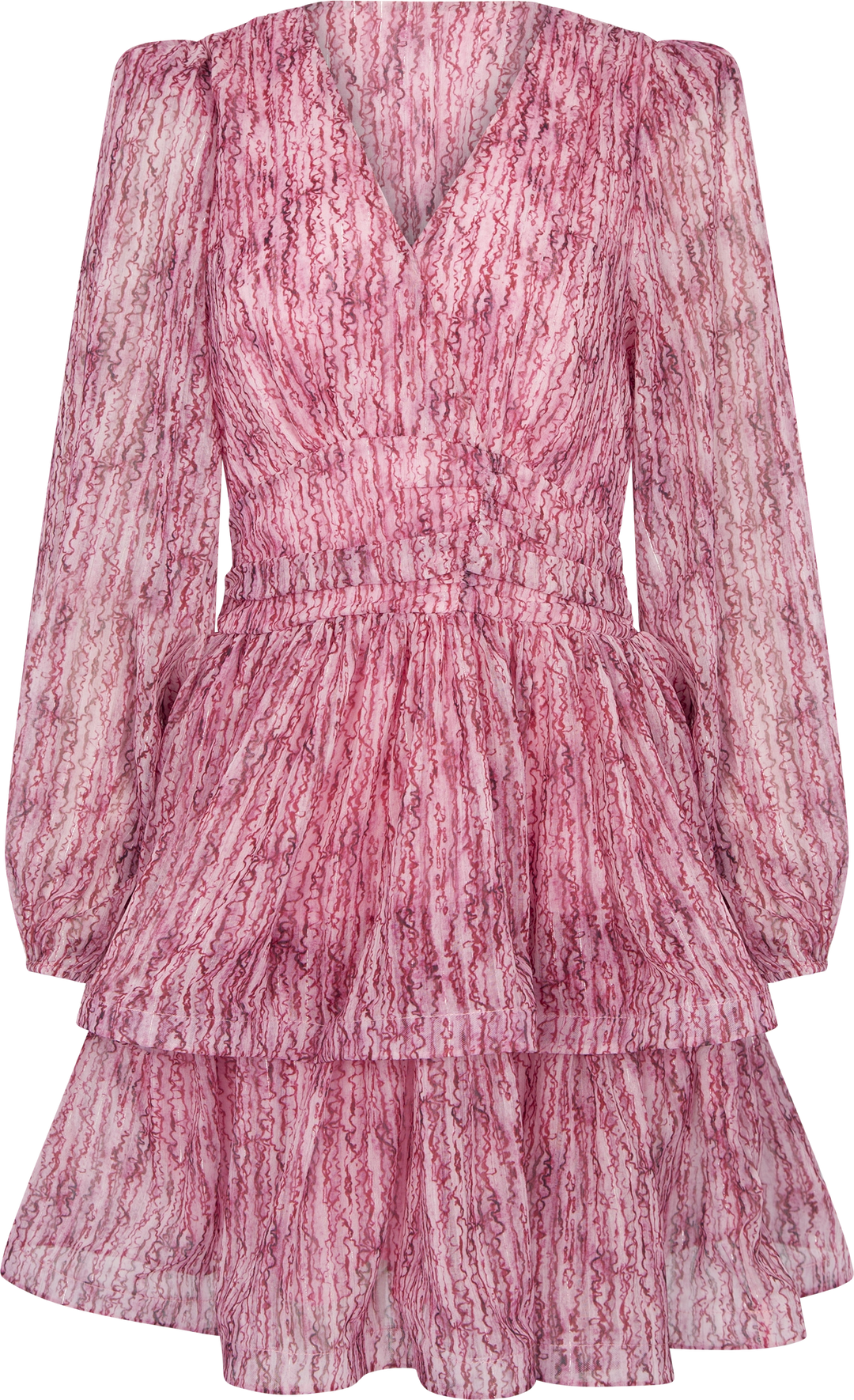 Jade Wave Blurry Stripe Dress - Blurry Pink Lurex Stripe