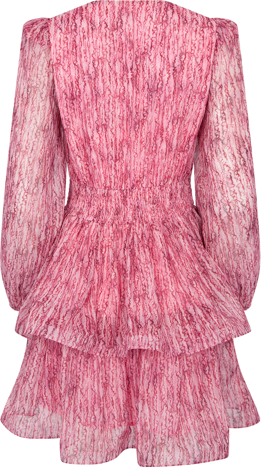 Jade Wave Blurry Stripe Klänning - Blurry Pink Lurex Stripe