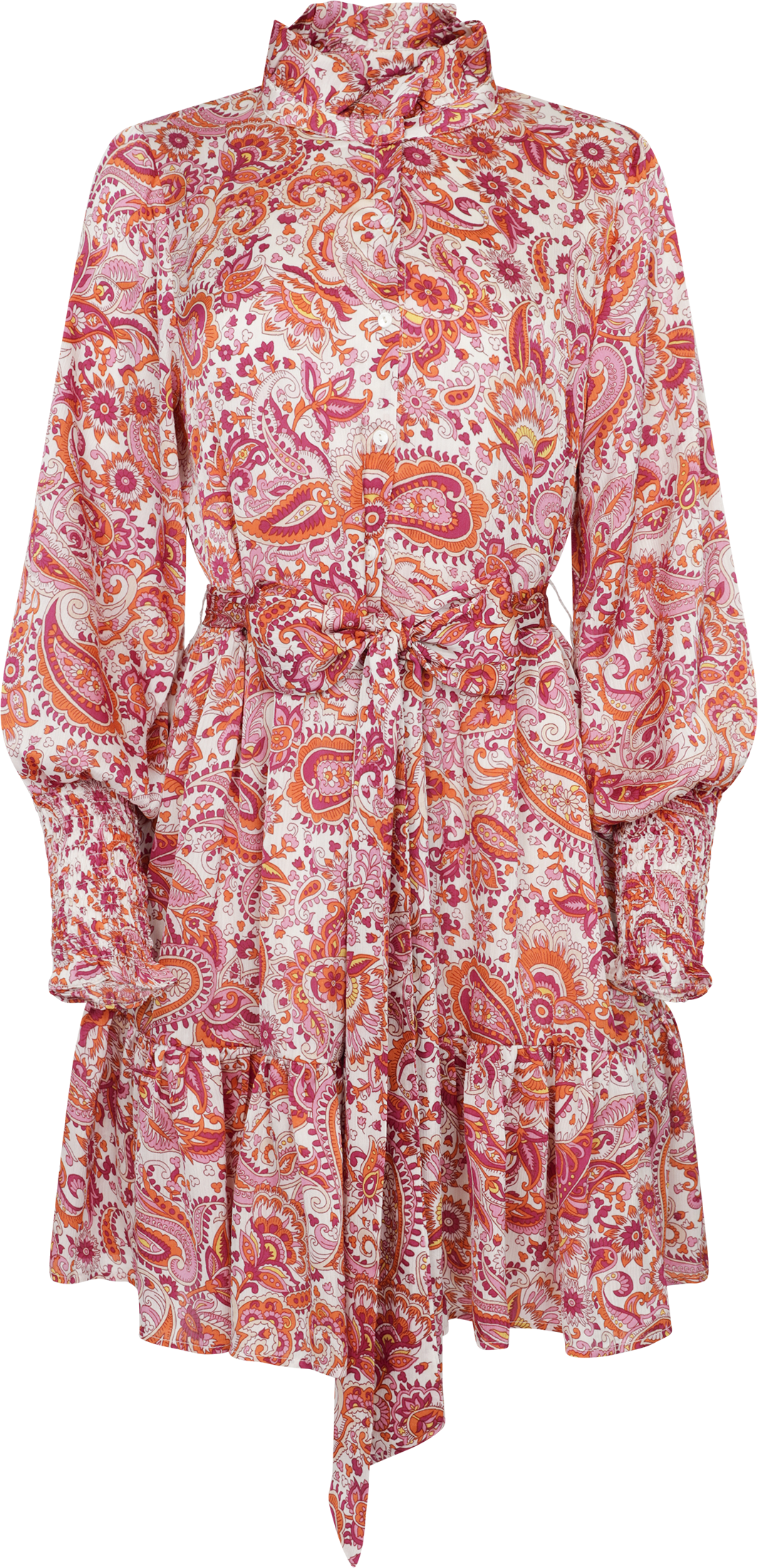 Saga Wide O Paisley Dress - Coral Paisley