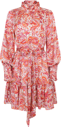 Saga Wide O Paisley Dress - Coral Paisley