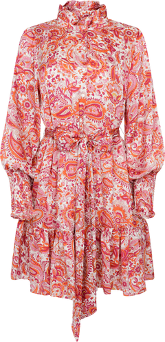 Saga Wide O Paisley Dress - Coral Paisley