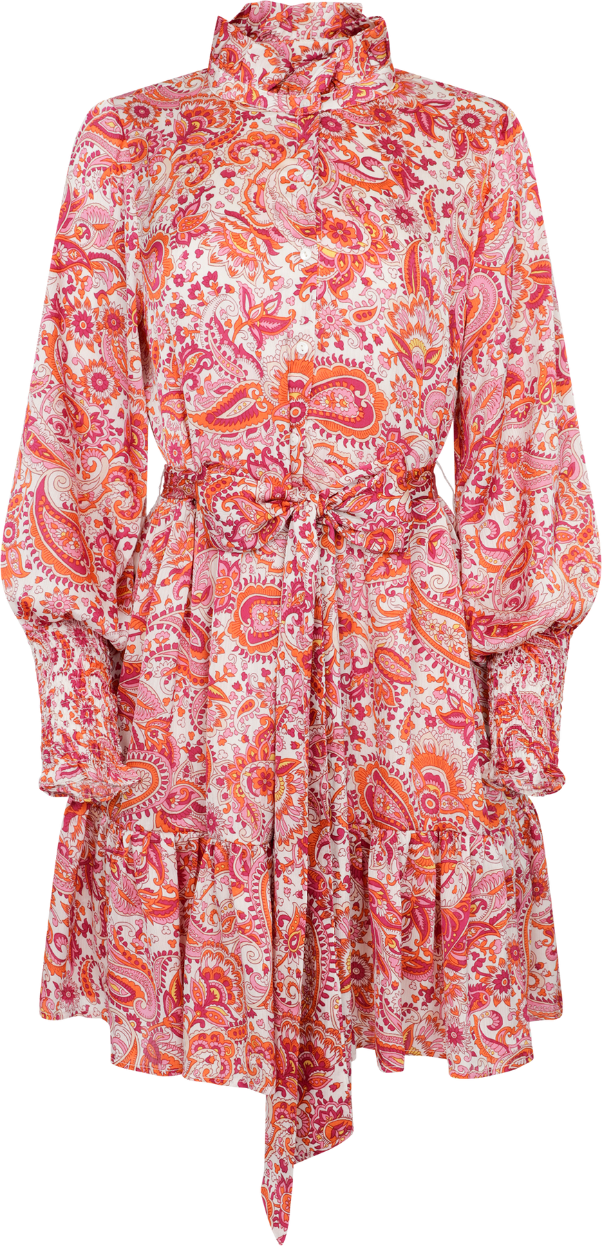Saga Wide O Paisley Dress - Coral Paisley