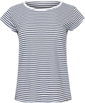Organic Jersey Stripe Teasy Tee Fav - Parisian Night/Brilliant White