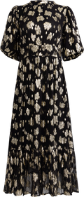 Jardin Midi Dress - Gold Shimmer