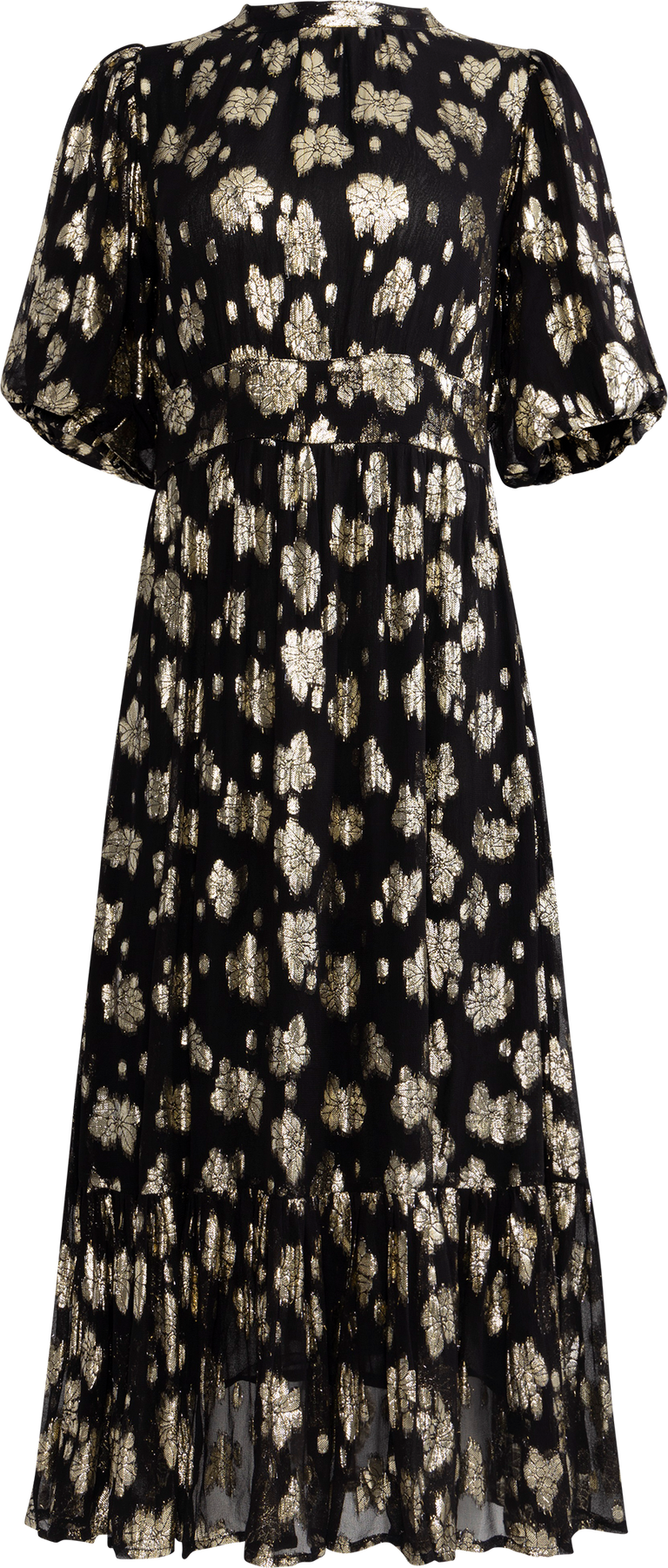 Jardin Midi Dress - Gold Shimmer
