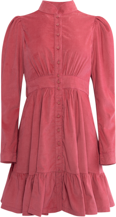 Baby Cord Mini Dress - Raspberry
