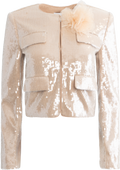 Champagne Sequin Jacket - Tan