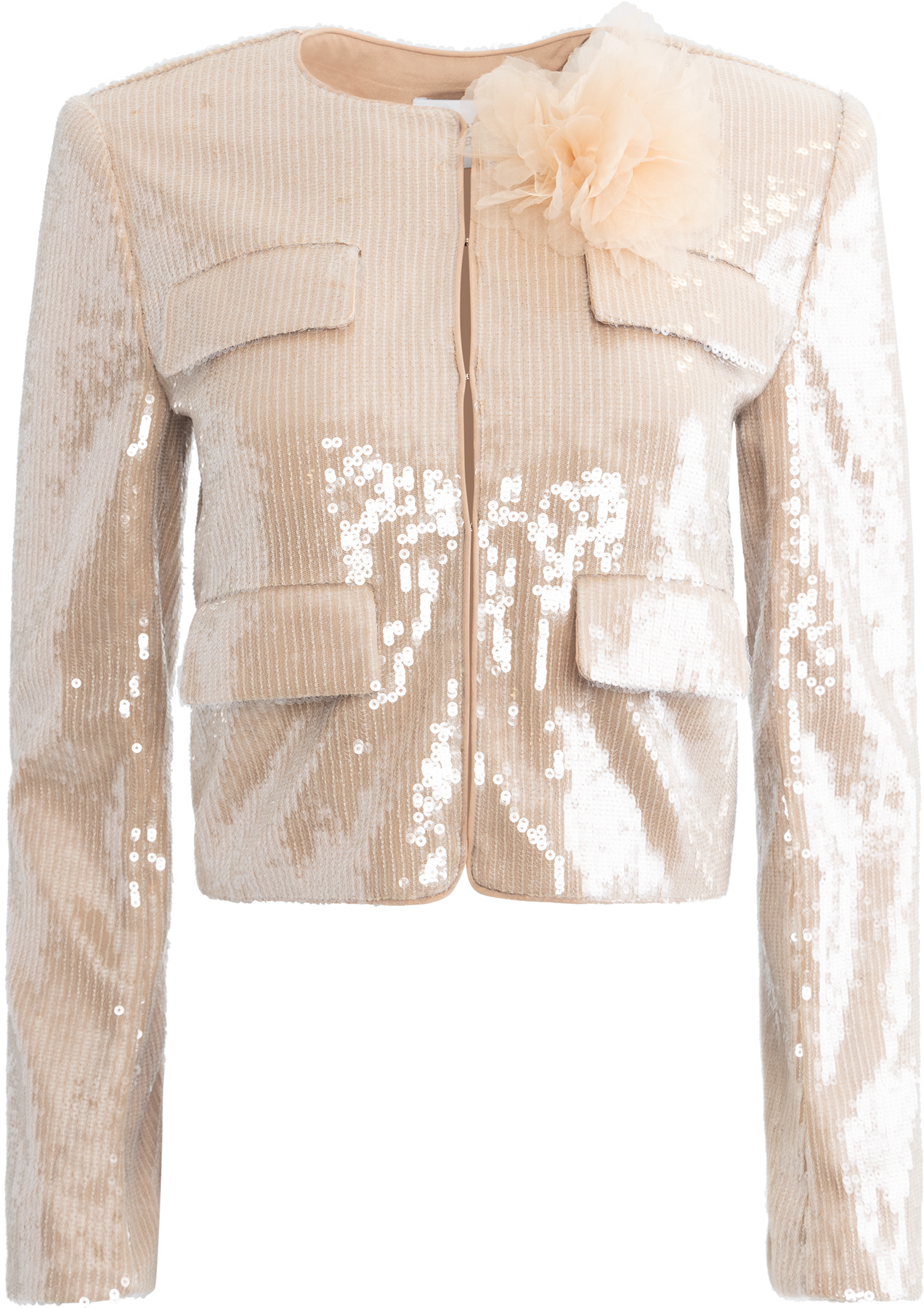 Champagne Sequin Jacket - Tan