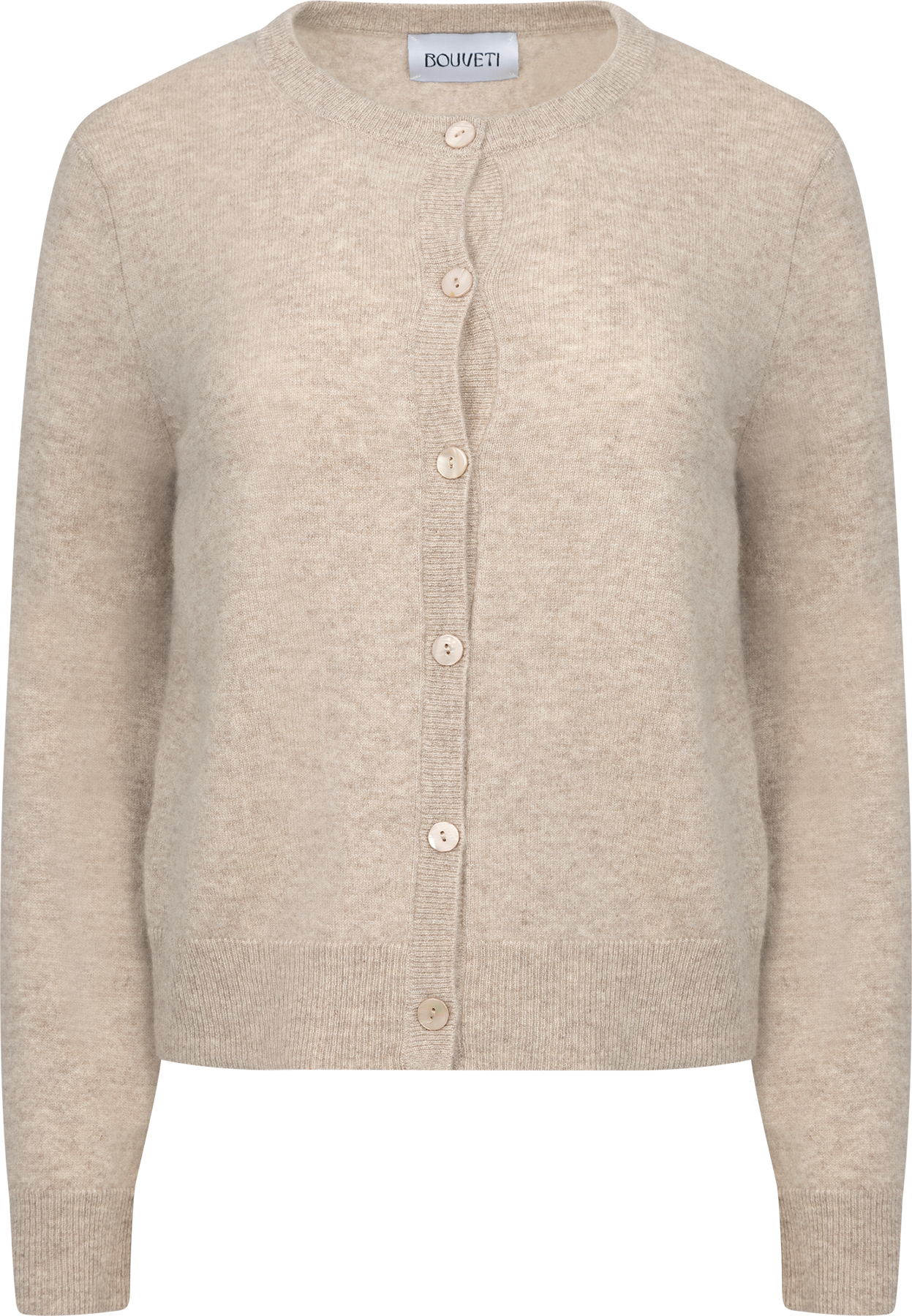 Clara Cashmere Knit Cardigan - Sand Melange