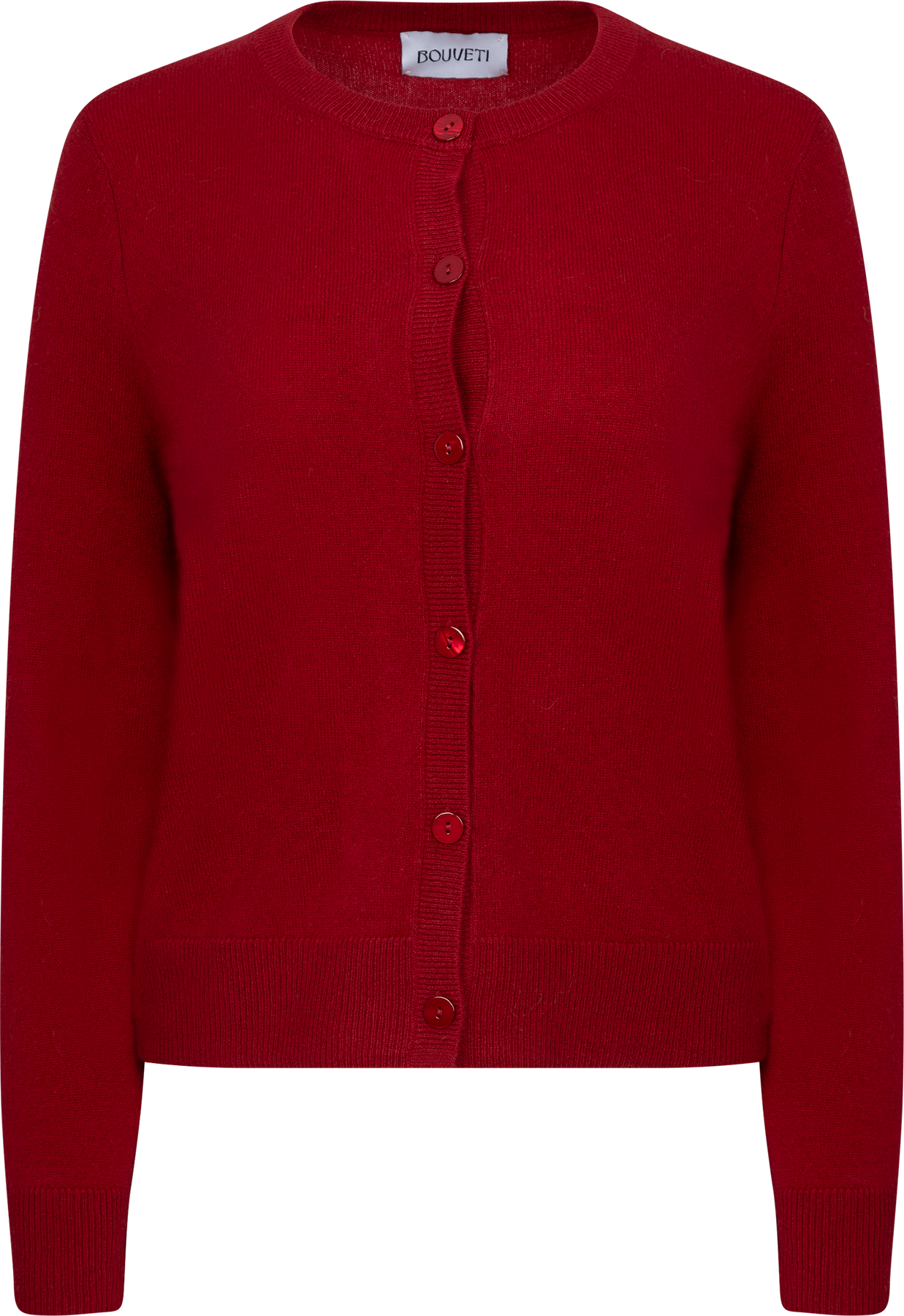 Clara Cashmere Knit Cardigan - Mörkröd