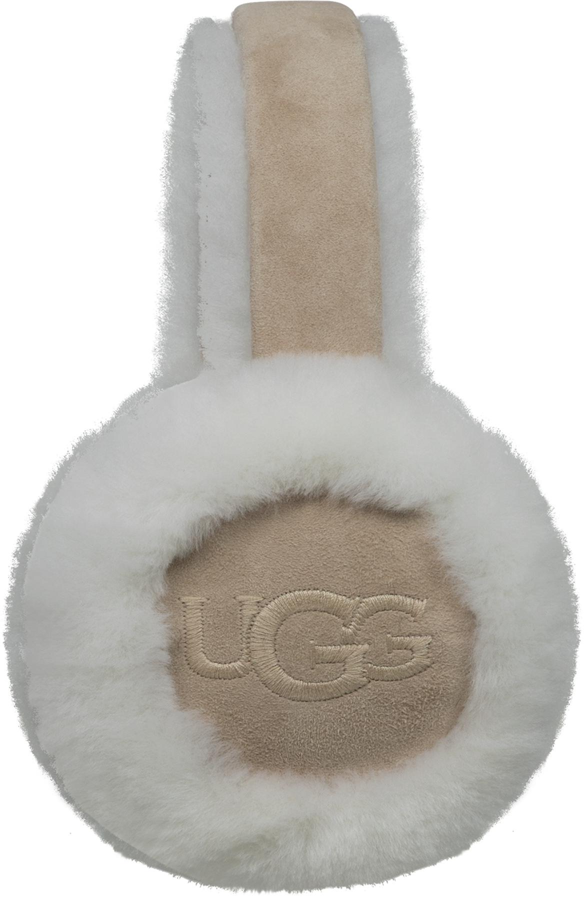 Sheepskin Embroidery Earmuff - Sand