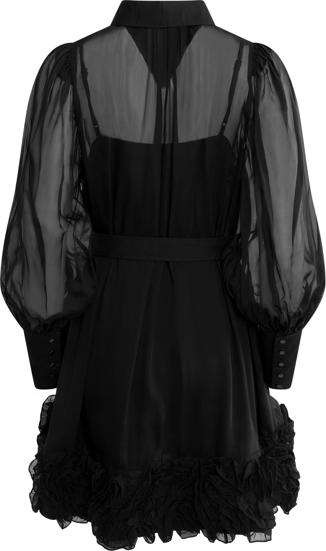Organza Mini Dress - Black