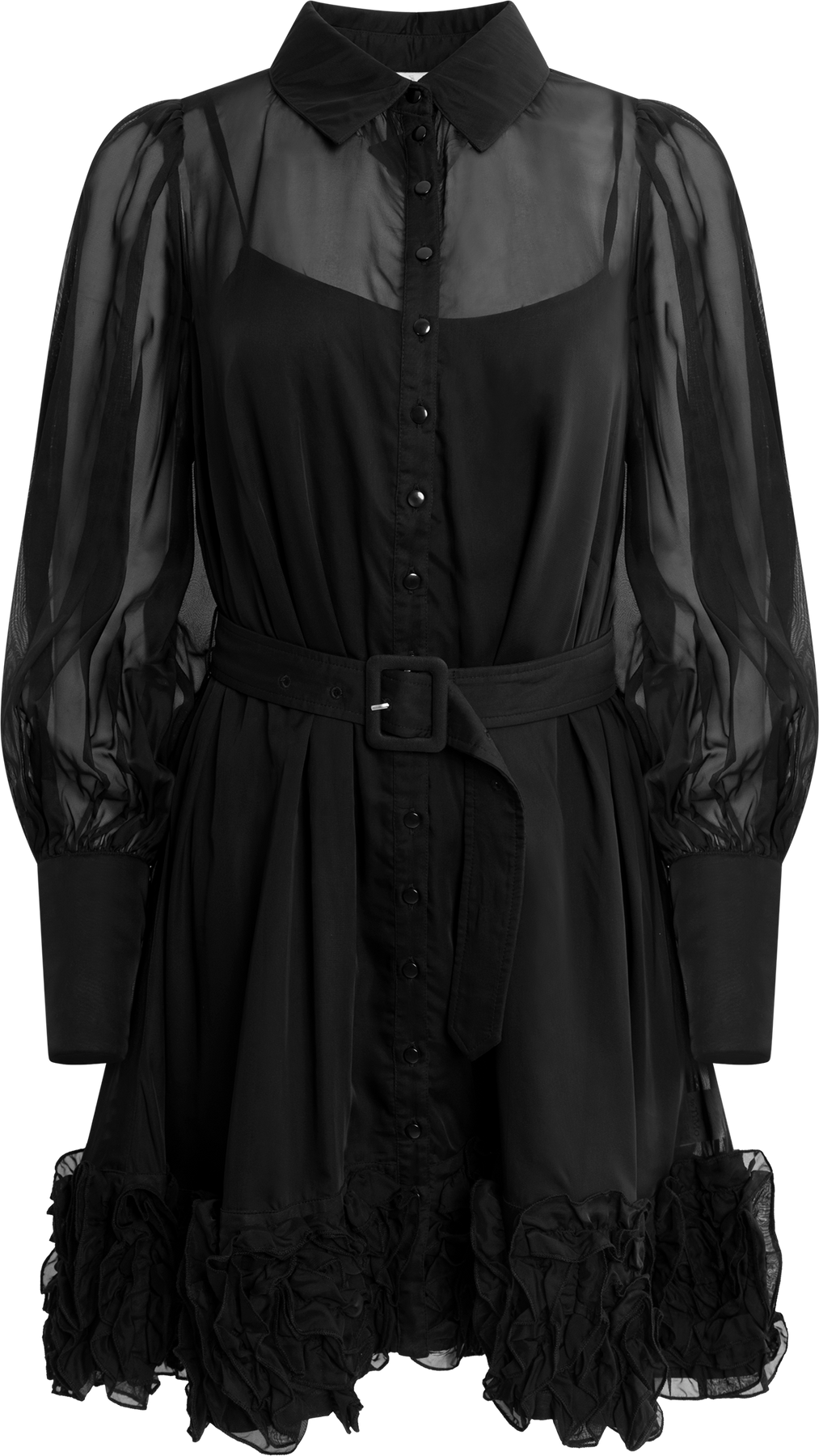 Organza Mini Dress - Black