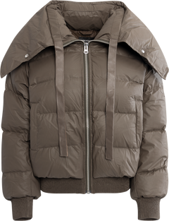 Morgan Puffer Jacket - Grey/Brown