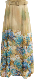 Organza Maxi Skirt - Forest Flower