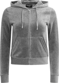 Robertson Classic Velour Zip Hoodie - Charcoal Marl
