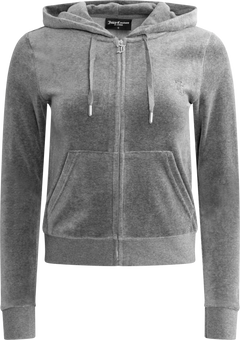 Robertson Classic Velour Zip Hoodie - Charcoal Marl