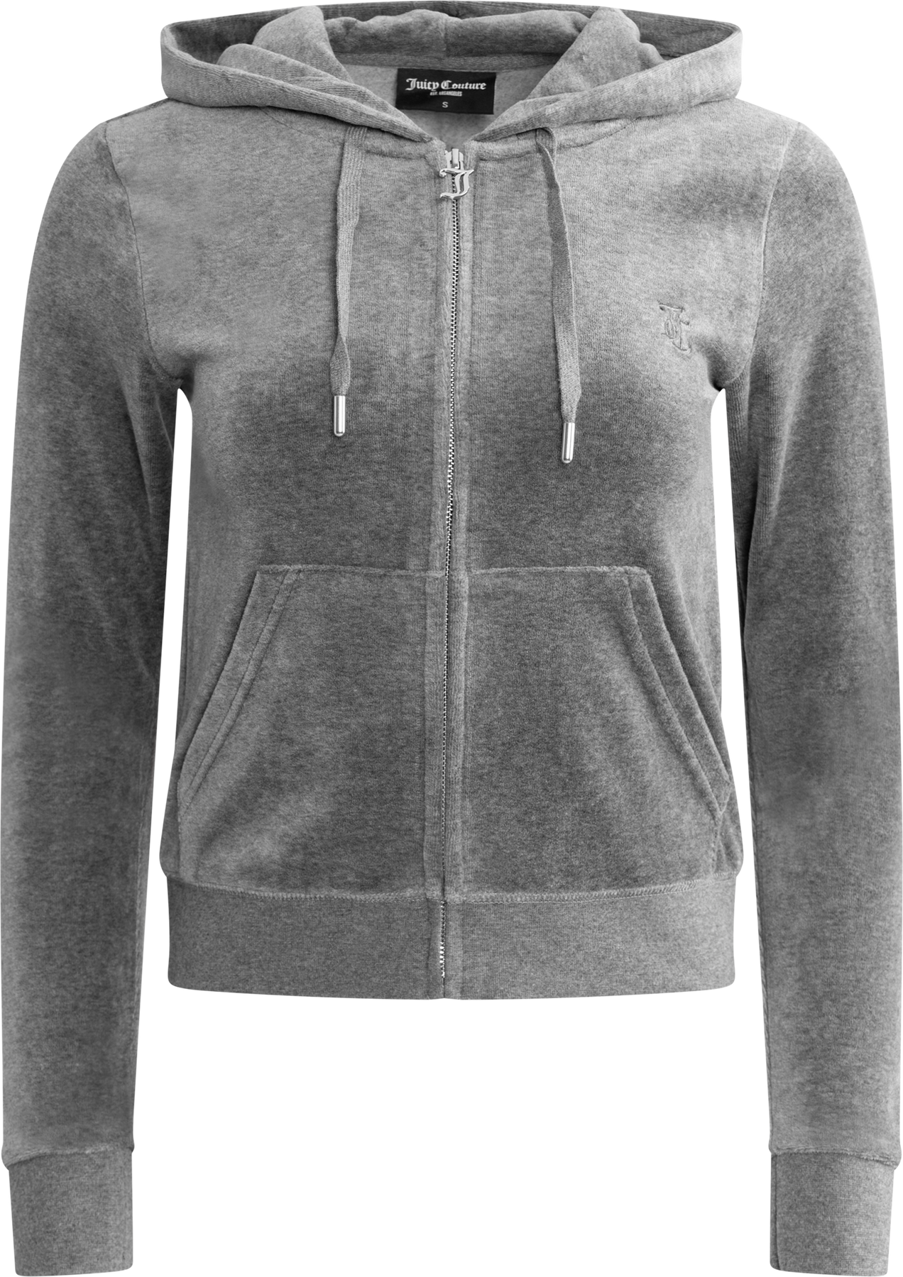 Robertson Classic Velour Zip Hoodie - Charcoal Marl