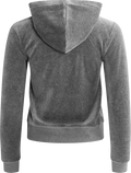 Robertson Classic Velour Zip Hoodie - Charcoal Marl