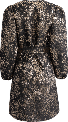 Paula-Siv Golden Leo Ls Short Dress - Gold
