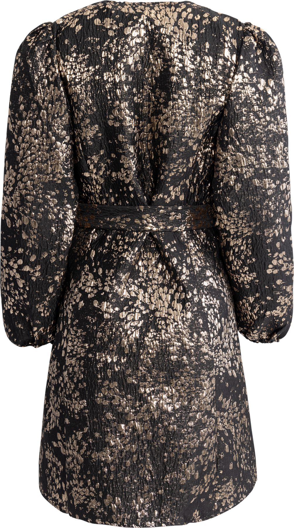 Paula-Siv Golden Leo Ls Short Dress - Guld