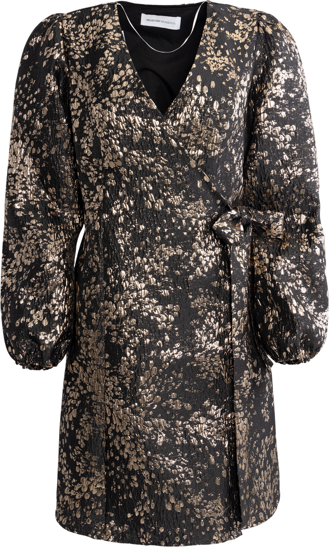 Paula-Siv Golden Leo Ls Short Dress - Guld
