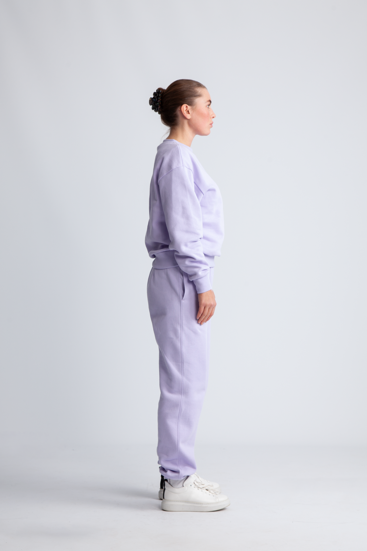 Organic Fitted Sweat Pants - Lavendel