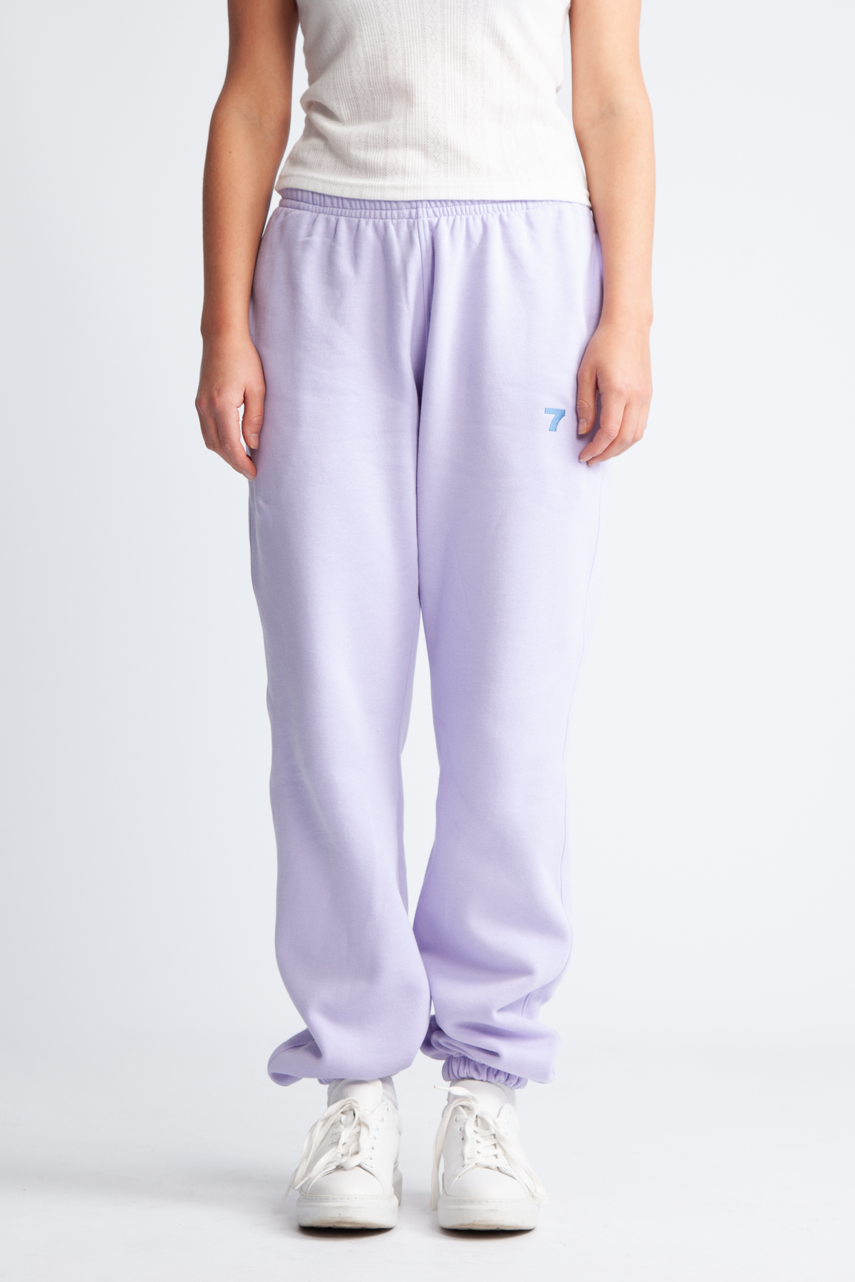 Organic Fitted Sweat Pants - Lavendel