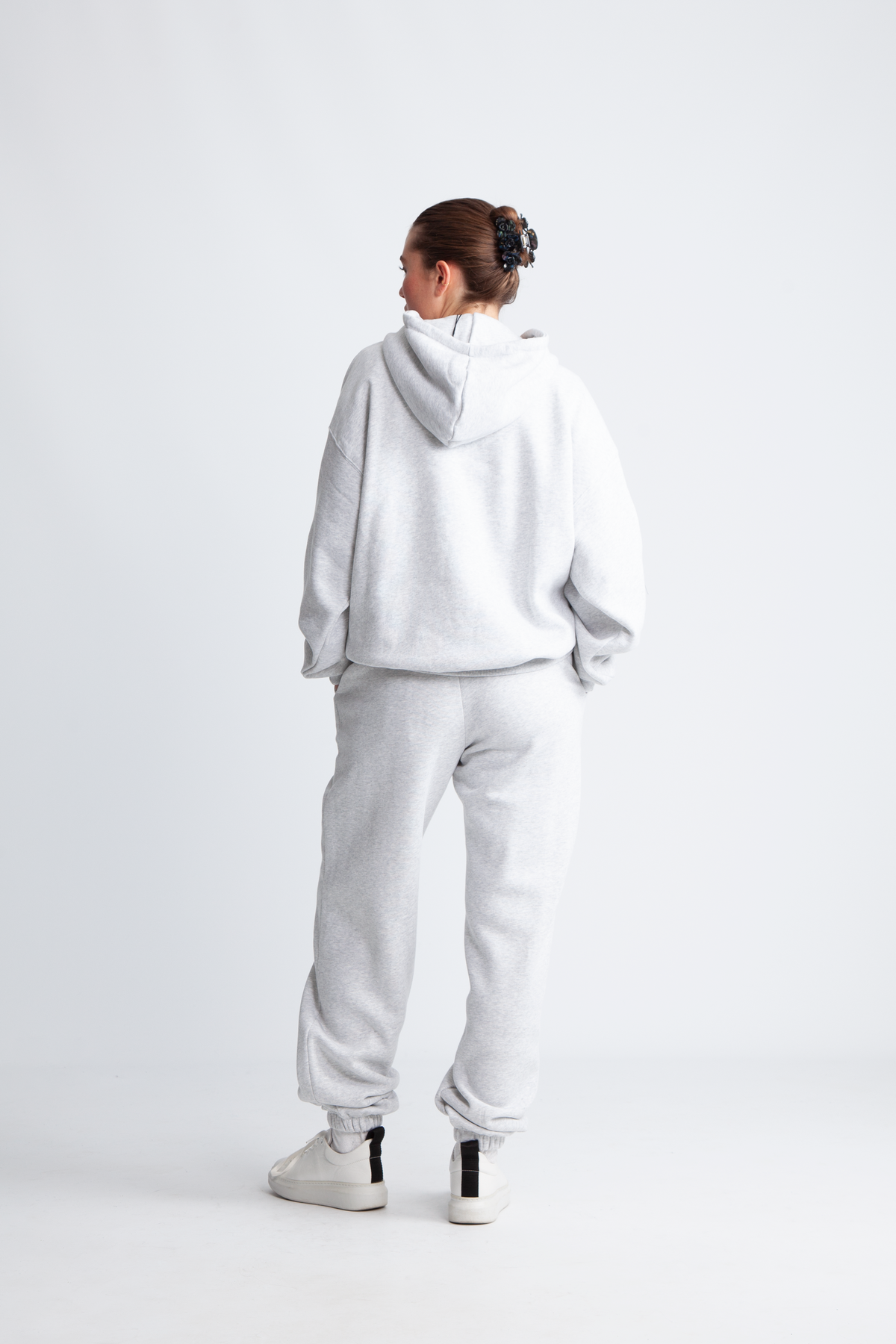 Heavy Sweat Hoodie - Ljusgrå melerad