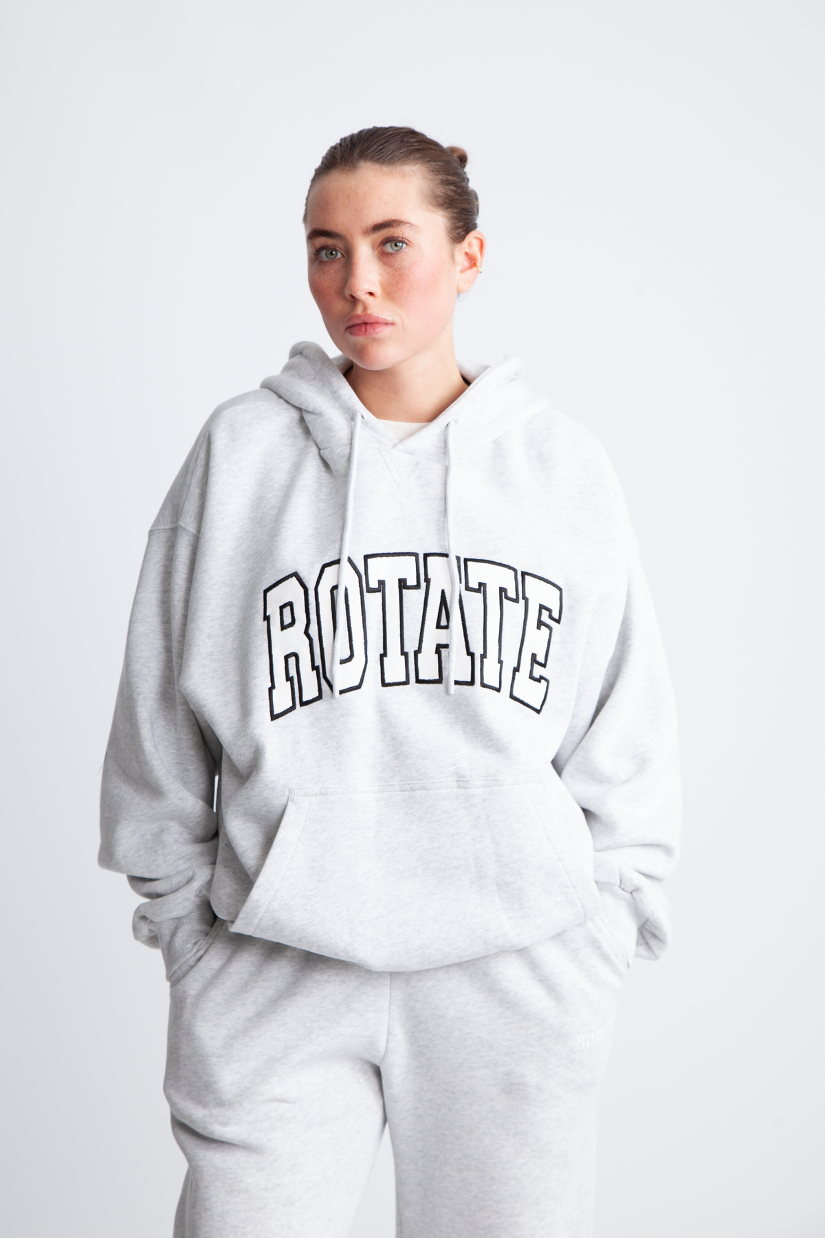 Heavy Sweat Hoodie - Ljusgrå melerad