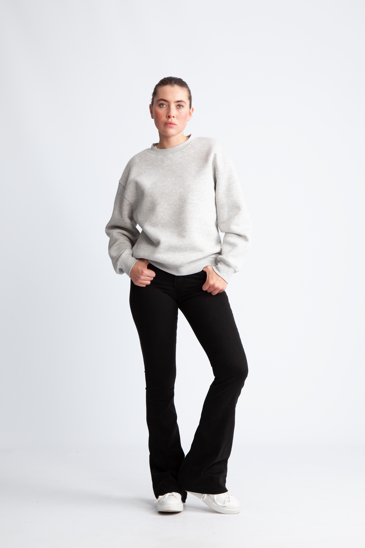 Selected Femme Lisa Hankie LS Crew Neck Sweat - Light Grey Melange