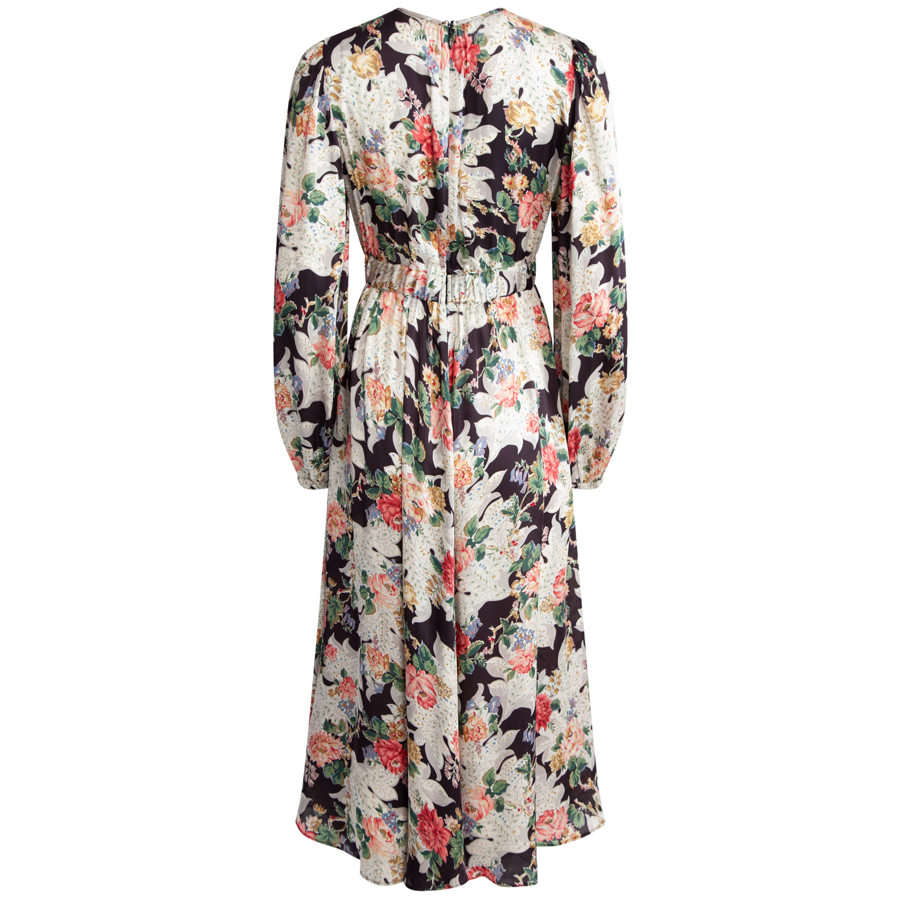 byTiMo Satin Midi Dress - Black Bouquet
