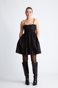 Cotton Poplin Strap Dress - Svart