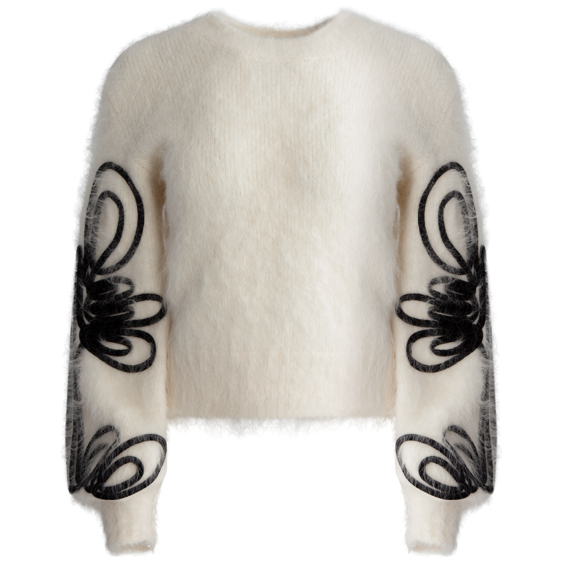 Freeflow Blouson Sleeve Knit - Ivory/Black