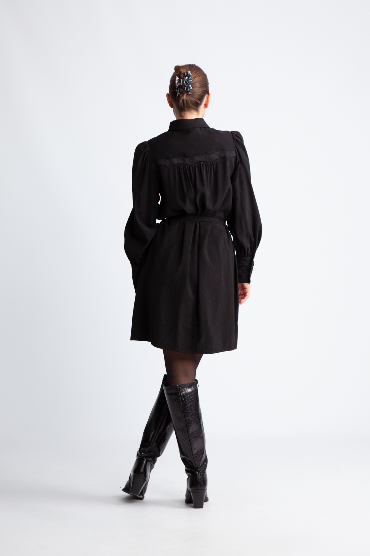 Yasunica Ls Shirt Dress S. - Black