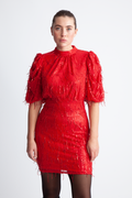 Yaselza 2/4 Dress - Racing Red