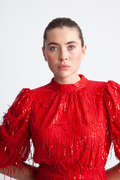 Yaselza 2/4 Dress - Racing Red