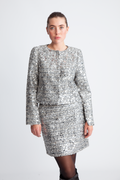 Bouclecc Sequin Mini Skirt - White Black