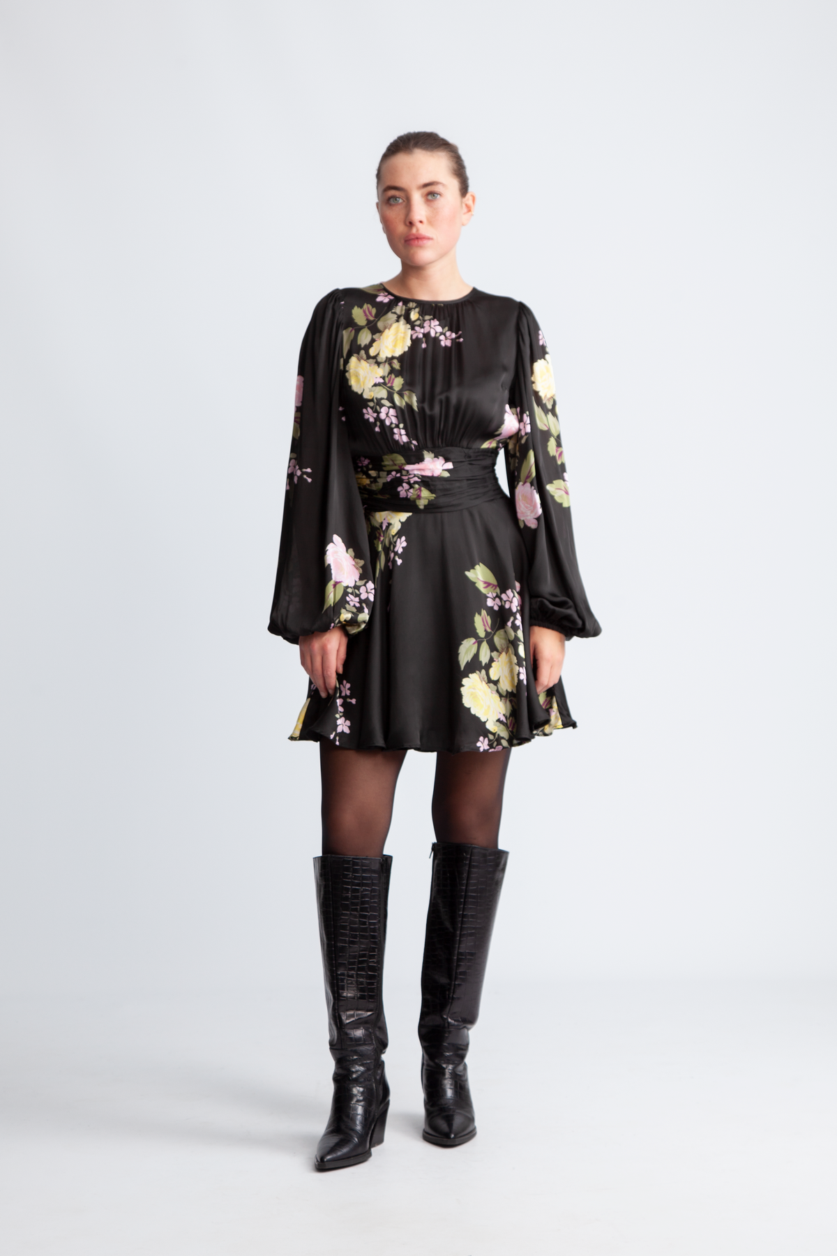 Satin Mini Dress - Vivid Bouquet