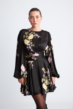 Satin Mini Dress - Vivid Bouquet