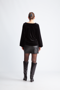 Phoebecc Leather Bow Skirt - Black