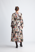 byTiMo Satin Midi Dress - Black Bouquet