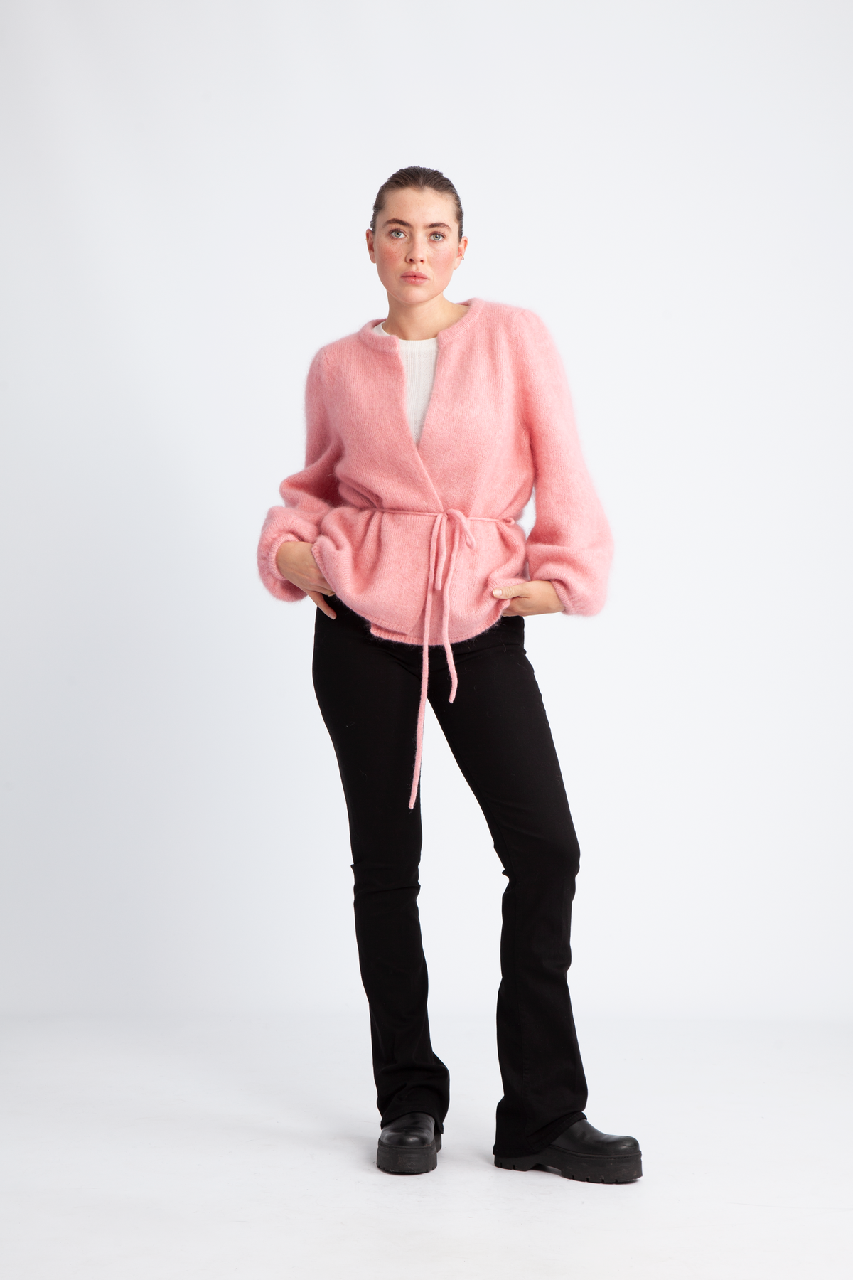 Fredrikke Chunky Cardigan - Peachy Pink