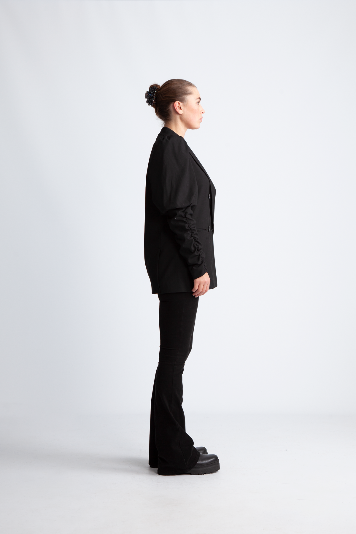 Puff Sleeve Blazer - Black