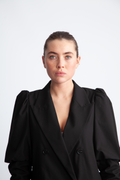 Puff Sleeve Blazer - Black