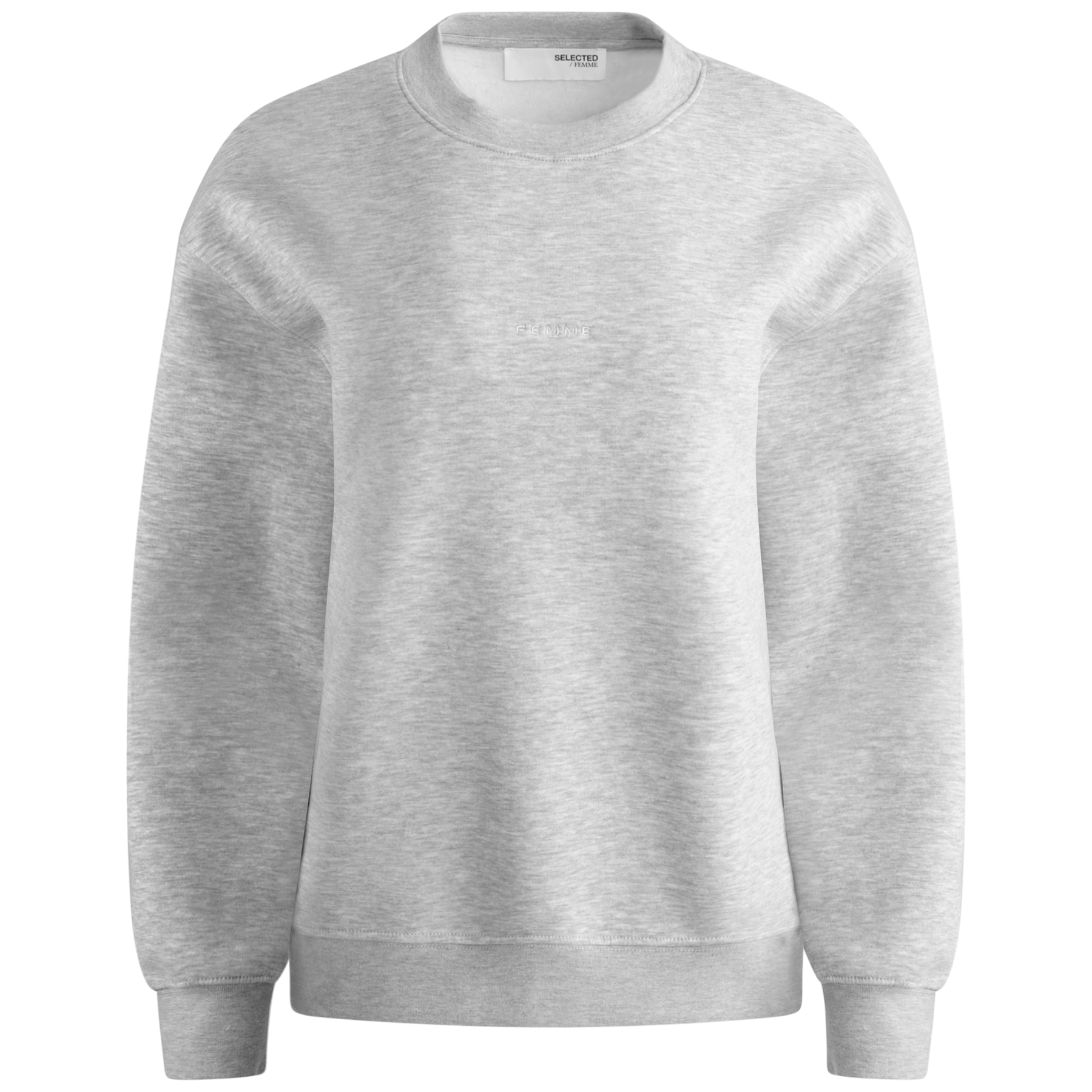 Selected Femme Lisa Hankie LS Crew Neck Sweat - Light Grey Melange
